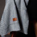 Ver imagem 2 de Manta de Berço Tricô Cobertor de Bebe Cinza Mantinha Nana Nenem