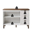 Ver imagem 7 de Balcão para Pia Modelo Americano Provençal 2 Portas 3 Gavetas Frentes em MDF com Tampo Conecta Branco/Ébano