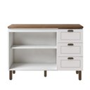 Ver imagem 2 de Balcão para Pia Modelo Americano Provençal 2 Portas 3 Gavetas Frentes em MDF com Tampo Conecta Branco/Ébano