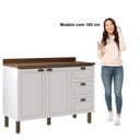 Ver imagem 5 de Balcão para Pia Modelo Americano Provençal 2 Portas 3 Gavetas Frentes em MDF com Tampo Conecta Branco/Ébano
