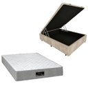 Ver imagem 1 de Cama Box Baú Blindada com Colchão Riviera Molas Ensacadas 25cm:suede Bege/casal