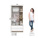 Ver imagem 3 de Guarda Roupa Infantil 2 Portas 2 Gavetas com Canto Decorativo Labirinto Branco/Rústico