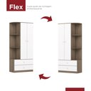 Ver imagem 5 de Guarda Roupa Infantil 2 Portas 2 Gavetas com Canto Decorativo Labirinto Branco/Rústico
