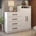 Ver imagem 2 de Cômoda Sapateira Áurea e Armário Multiuso Grife Branco – Demóbile