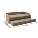 Ver imagem 2 de Sofá Cama Solteiro Duo Com Cama Auxiliar Em Mdf Reforçado 15Mm Amendoa - Cor: Marrom