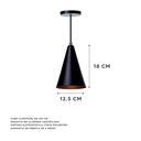 Ver imagem 2 de Kit 2 Pendentes Cone P Alumínio Decoração Cor: Preto