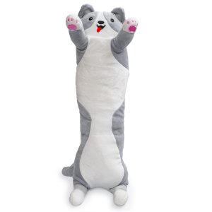 Pelucia Cachorro Almofada 50cm Polibrinq Plc04 Cinza