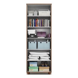 Armário Sapateiro Multiuso Lages 2 Portas 5 Prateleiras MDF Marrom Madeira Grafite - 3