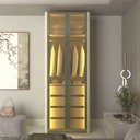 Ver imagem 6 de Guarda Roupa Modular 2 Portas Innova Led Reflecta Off White - Gelius