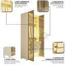 Ver imagem 3 de Guarda Roupa Modular 2 Portas Innova Led Reflecta Off White - Gelius