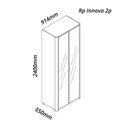 Ver imagem 4 de Guarda Roupa Modular 2 Portas Innova Led Reflecta Off White - Gelius