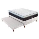Ver imagem 1 de Cama Box c/Auxiliar Casal: Colchão Polar MasterPocket Serenatta 30 + Base CRC Rústico Branco(138x188