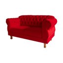 Ver imagem 2 de Conjunto Sofá Namoradeira Elisabeth Chesterfield Capitone Suede Vermelho Decorativa / Sala, Tv, Esta