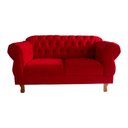 Ver imagem 1 de Conjunto Sofá Namoradeira Elisabeth Chesterfield Capitone Suede Vermelho Decorativa / Sala, Tv, Esta