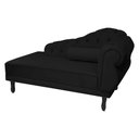 Ver imagem 1 de Recamier Decorativo Divã Larissa Lado Esquerdo Couro Preto Pés Madeira Ms Decor