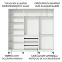 Ver imagem 5 de Guarda-Roupa Casal 100% MDF Madesa Eros 3 Portas de Correr com Espelho com Pés Branco/Rustic/Branco
