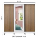 Ver imagem 3 de Guarda-Roupa Casal 100% MDF Madesa Eros 3 Portas de Correr com Espelho com Pés Branco/Rustic/Branco
