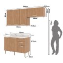 Ver imagem 6 de Armário Modulado para Cozinha Compacta 200cm Freijó 4 Peças Cz3100