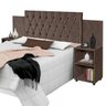 Cabeceira para Cama Box Aveludada com Mesa de Apoio Classic  - 3