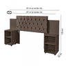 Cabeceira para Cama Box Aveludada com Mesa de Apoio Classic  - 4