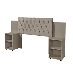 Cabeceira para Cama Box Aveludada com Mesa de Apoio Classic  - 2