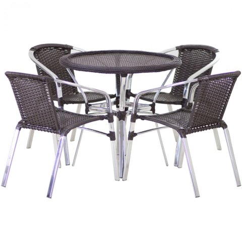 Conjunto Cadeiras Floripa e Mesa com Tampo Tramado Área Externa Piscina Jardim Varanda