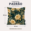 Ver imagem 6 de Kit 3 Capas de Almofada 43x43cm Microfibra Floral Floral Moldura Verde