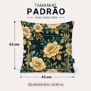 Ver imagem 6 de Kit 3 Capas de Almofada 43x43cm Microfibra Floral Floral Moldura Verde