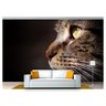 Papel De Parede Animais Gato Rosto Perfil 3D 7,50M² Anm132 - 1