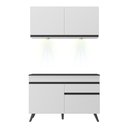 Ver imagem 7 de Armário de Cozinha Compacta 120cm com Leds Veneza Up Multimóveis V2012 Branco/Preto