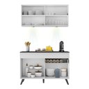 Ver imagem 6 de Armário de Cozinha Compacta 120cm com Leds Veneza Up Multimóveis V2012 Branco/Preto