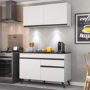 Ver imagem 3 de Armário de Cozinha Compacta 120cm com Leds Veneza Up Multimóveis V2012 Branco/Preto