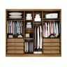 Guarda Roupa Casal 6 Portas 8 Gavetas com Espelho Robust Cumaru Fendi - Móveis Novo Horizonte - 2