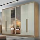 Ver imagem 1 de Guarda Roupa Casal 6 Portas 8 Gavetas com Espelho Robust Cumaru Fendi - Móveis Novo Horizonte