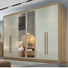 Guarda Roupa Casal 6 Portas 8 Gavetas com Espelho Robust Cumaru Fendi - Móveis Novo Horizonte - 1