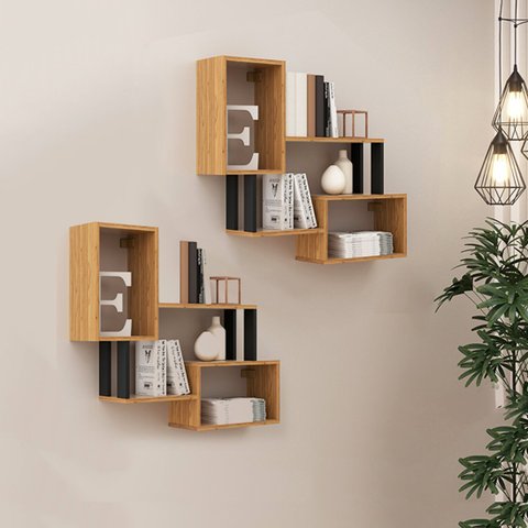 Kit 02 Nichos Industrial para Livros e Home Office 100% Mdf