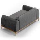 Ver imagem 3 de Kit Sofá 2 Lugares 150cm Com 2 Poltronas Molino Pés D'ouro D02 Linho Cinza Escuro C-416 - Lyam