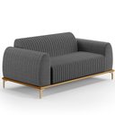 Ver imagem 6 de Kit Sofá 2 Lugares 150cm Com 2 Poltronas Molino Pés D'ouro D02 Linho Cinza Escuro C-416 - Lyam