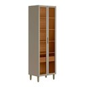 Ver imagem 1 de Cristaleira Cozinha Moderna com 2 Portas 70 Cm com Led Allure Linea Brasil Jegui/gris Fosco