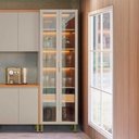 Ver imagem 2 de Cristaleira Cozinha Moderna com 2 Portas 70 Cm com Led Allure Linea Brasil Jegui/gris Fosco