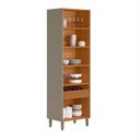 Ver imagem 3 de Cristaleira Cozinha Moderna com 2 Portas 70 Cm com Led Allure Linea Brasil Jegui/gris Fosco