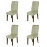 Conjunto com 4 Cadeiras Estofada Sala de Jantar Grécia Cedro / Bege Dobuê - 1