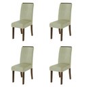 Ver imagem 1 de Conjunto com 4 Cadeiras Estofada Sala de Jantar Grécia Cedro / Bege Dobuê