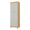 Ver imagem 2 de Guarda-roupa Infantil 62cm 2 Portas e 2 Gavetas Allegra Multimóveis Mp4441 Madeirado/off White