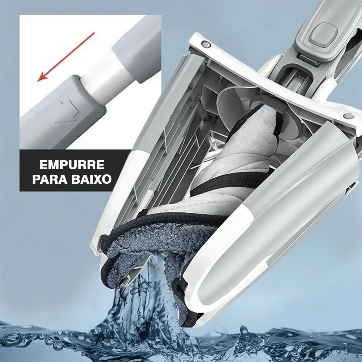 Mop Twist Esfregão Giratório Com + 2 Refil Lava E Torce - 7