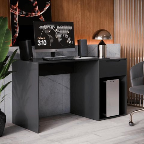 Mesa Escrivaninha com Gaveta Bahrein Preto