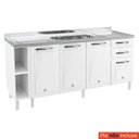 Ver imagem 5 de Balcão Pia Nicho 4 Portas 180cm sem Tampo Star New Telasul