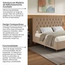 Ver imagem 5 de Cabeceira em Madeira Maciça Estofada com Botões Capitonê King Charlotte Espresso Móveis