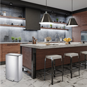 Ver imagem 3 de Lixeira Retangular Inox Escovado Pedal 40l Plana Brinox