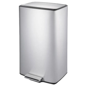 Lixeira Retangular Inox Escovado Pedal 40l Plana Brinox